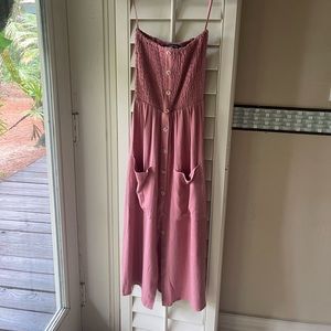 Strapless midi dress